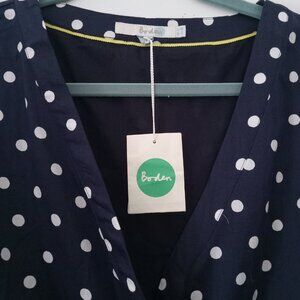 Boden Navy Polka Dot Sleeveless Dress